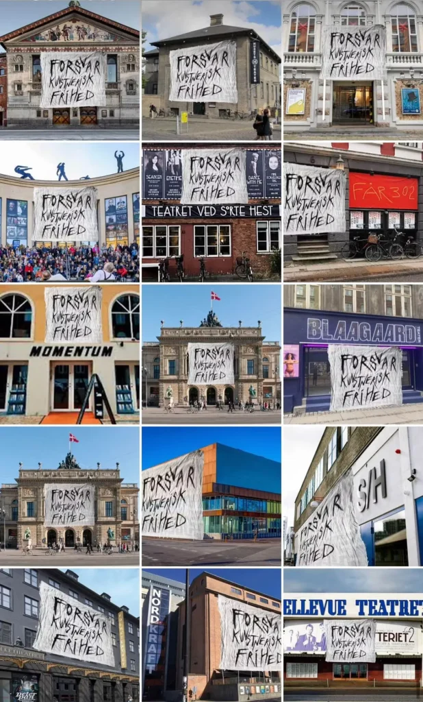 FORSVAR KUNSTNERISK FRIHED er en performance aktion