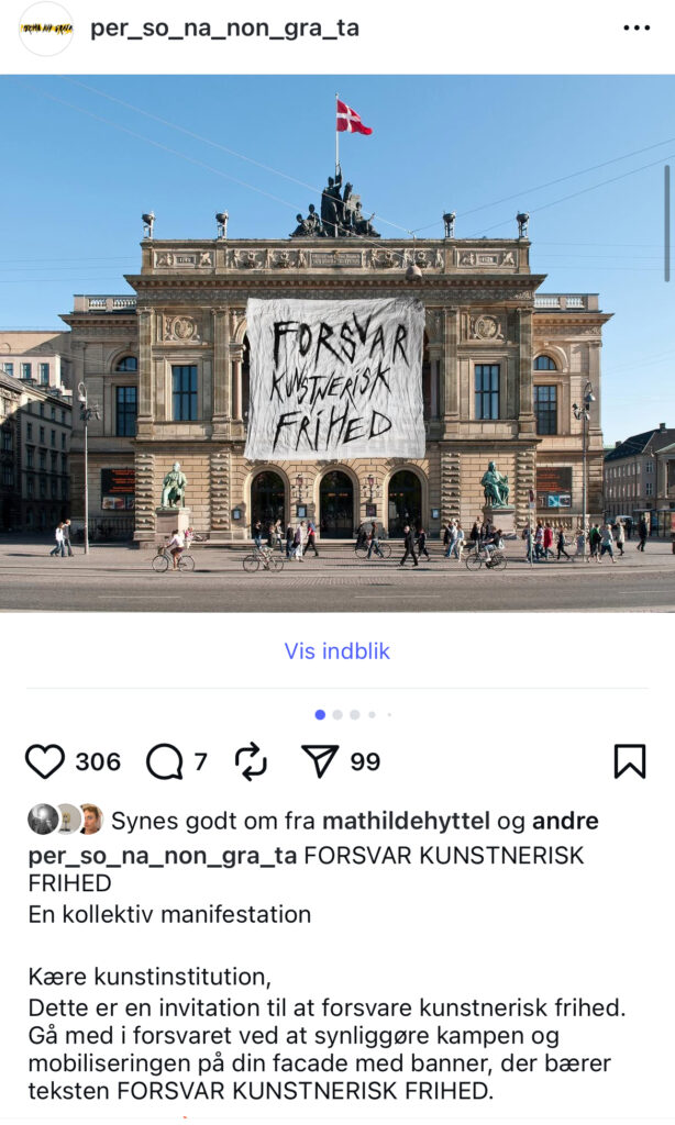 persona non grata forsvar kunstnerisk frihed
